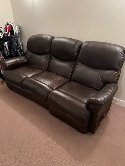 Brown Leather Reclining Couch, View more