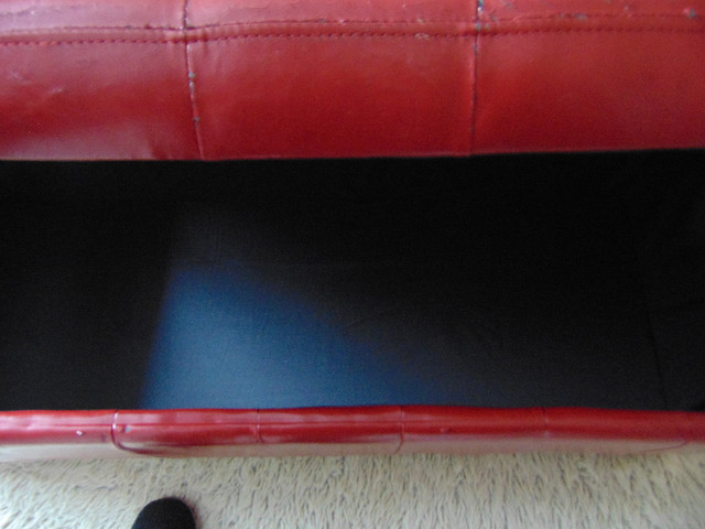 Red Leather Blanket Bench in Chairs & Recliners in Kingston - Image 2