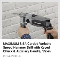 Mastercraft Maximum 2-speed, 1/2 inch Hammer Drill, NEW UNOPENED