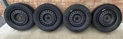 One set of Motomaster Winter Edge 205/60R16. Balanced on steel winter rims. Selling because the rims...