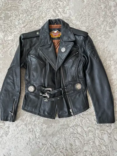 Harley-Davidson women’s black leather jacket, View more