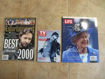 Up for sale is a Life, Entertainment and TV Guide Magazine featuring Celebrity and Royal Icons on th...
