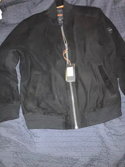 Men’s Hugo Boss Sheepskin Suade Leather Bomber Jacket Lrg New!, View more