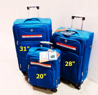 3 Pieces New Luggage Softside Expandable Travel Check in Baggage