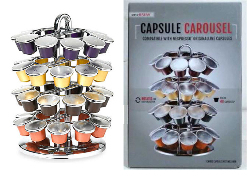 Nespresso COFFEE CAFE espresso Carousel HOLDS 40 CAPSULES PODS, used for sale  