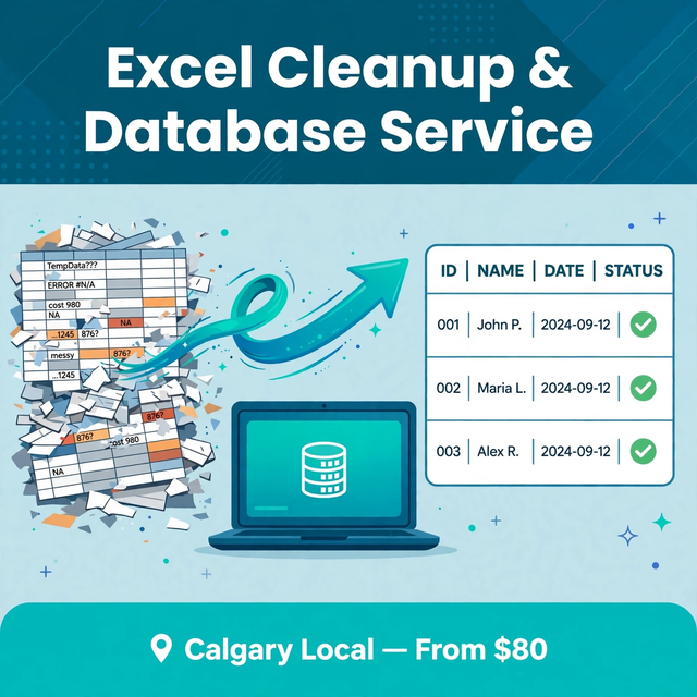 Excel Cleanup, Automation & Database Service — Calgary Local
