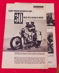 1964 ARTICLE  STEAM POWERED HARLEY DAVIDSON MOTORCYCLE VINTAGE