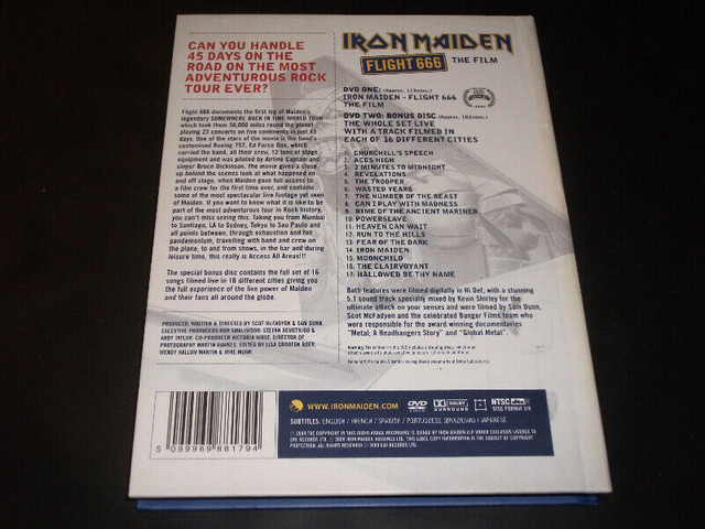 Iron Maiden - Flight 666 (2009)   2XDVD dans CD, DVD et Blu-ray  à Ville de Montréal - Image 2