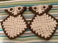 Cute crocheted owl pot holders