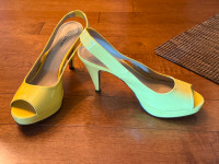 Call it Spring ladies size 8 in yellow high heels