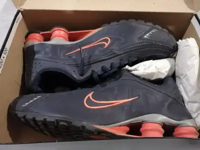 Nike Shox R4 301 Dark BLue Orange Running Shoes - Men's Size 9, View more
