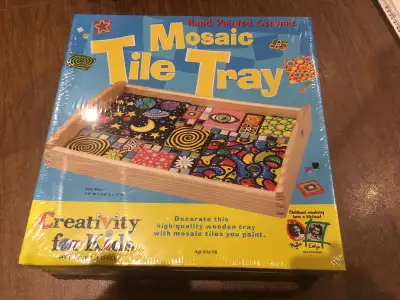 Hand painted mosaic tile tray kit, View more