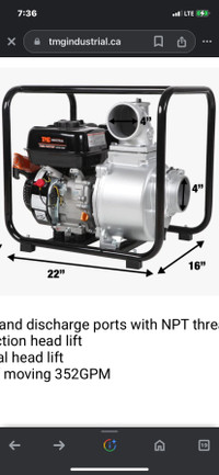 The TMG Industrial 4’’ semi-trash water pump is designed to allo