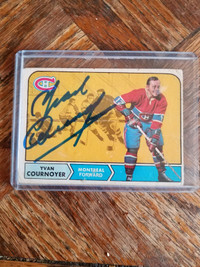 1968-69 OPC Yvon Cournoyer Autographed Hockey Card #62