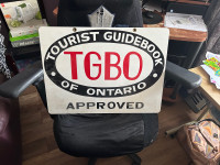 2 sided Tourist Guidebook of Ontario antque sign 