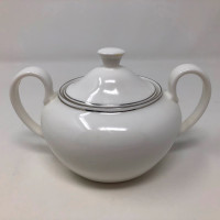 Wedgwood Doric Porcelain Sugar Bowl Platinum Trim