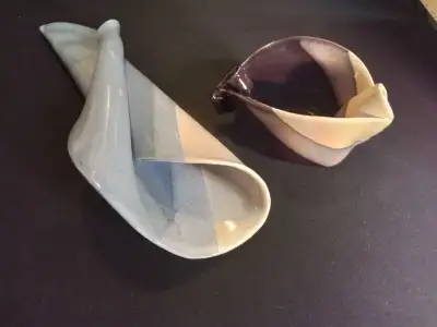 Ceramic Hilborn Pottery Vases Set of two ceramic vases. One is a small bowl. The other is a larger,...