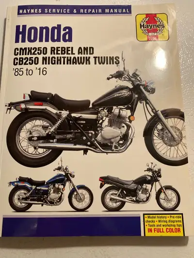HAYNES manual for Honda Rebel CB 250 and Nighthawk Twins 1985-2016. UK issue new $50. Brand new gas...