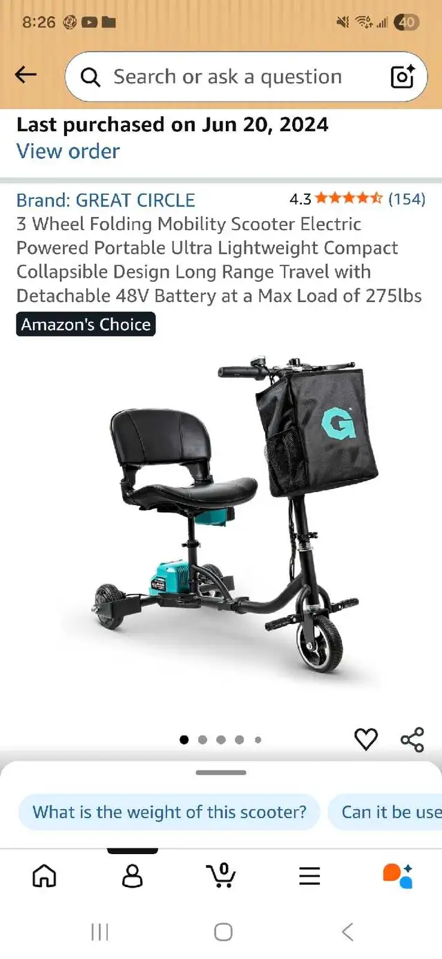 3 Wheel Mobility Scooter598239729743964161