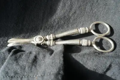 Vintage Silver Grape Scissors Late 19th Century - Antique Kitchenware