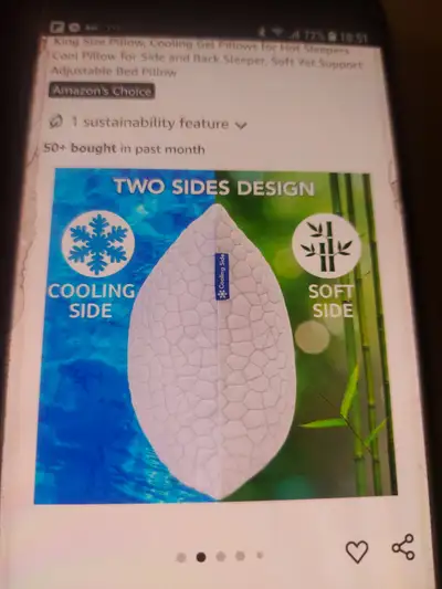 COOLING ADJUSTABLE PILLOW-BY QUTOOL. 2-PACK- KING SIZE- BRANDNEW, View more