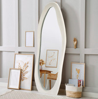 BRAND NEW Broojo 63" x 24" Irregular Full Length Mirror, Beige