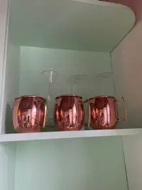 3 Tasse en cuivre /  Moscow mule copper cups  