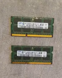 Samsung Ram Memory: 2 x 4GB from a working Toshiba Laptop.