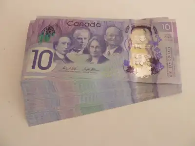 100 X 2017 $10 bills, UNC, in "sequence", original paper band that they came from the bank with is m...