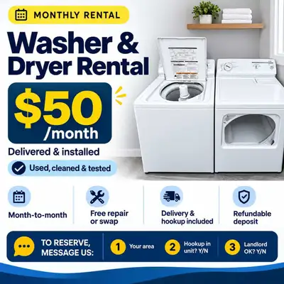 Washer and Dryer Rental, View more