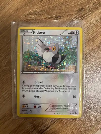 2011 Pidove hologram Pokémon card, View more