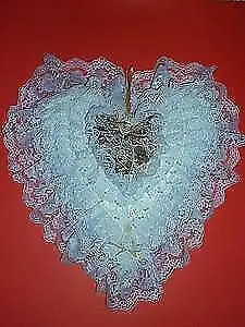 Lace..Ribbons..Pearls :: Heart Shaped Pillow ..One-of-Kind, View more