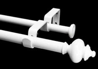 NEW White Double Adjustable Curtain Rod 48"-84"