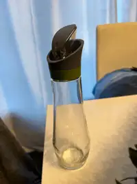 Glass salad dressing bottle 