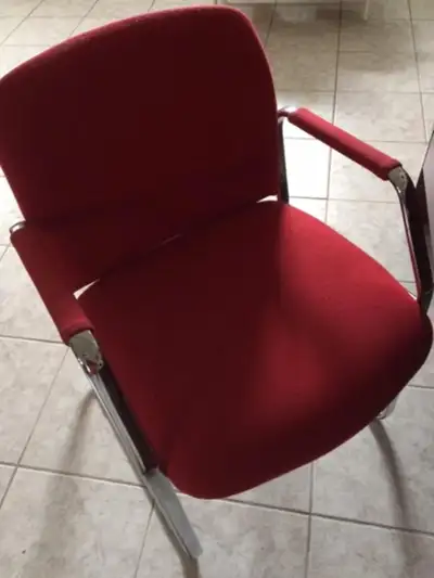 Cantilever Stacking Side/Arm-Chair/Desk Chair w Cushion Pink, View more
