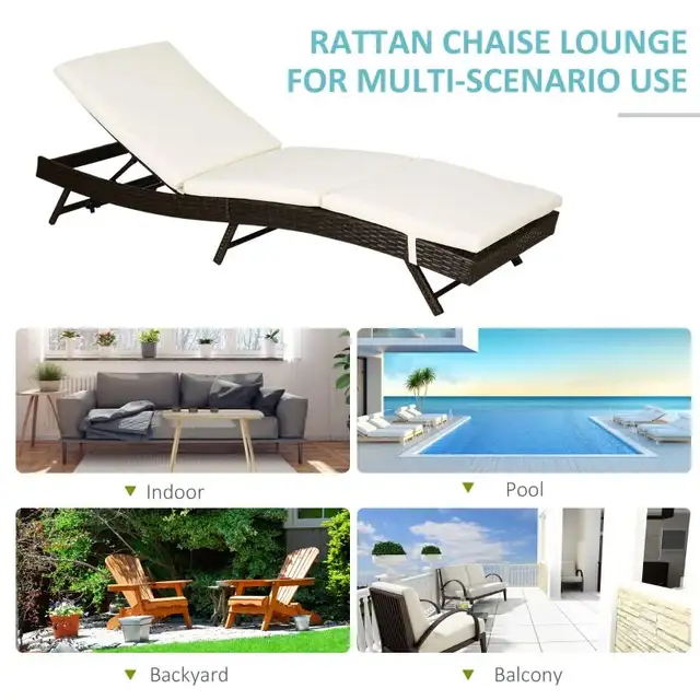 Outsunny S-Shape Patio Lounger w/ Cushion | Good Finds in Patio & Garden Furniture in Oakville / Halton Region - Image 8