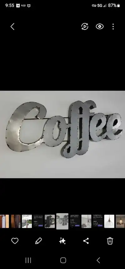 "Coffee" Metal Wall Art, View more
