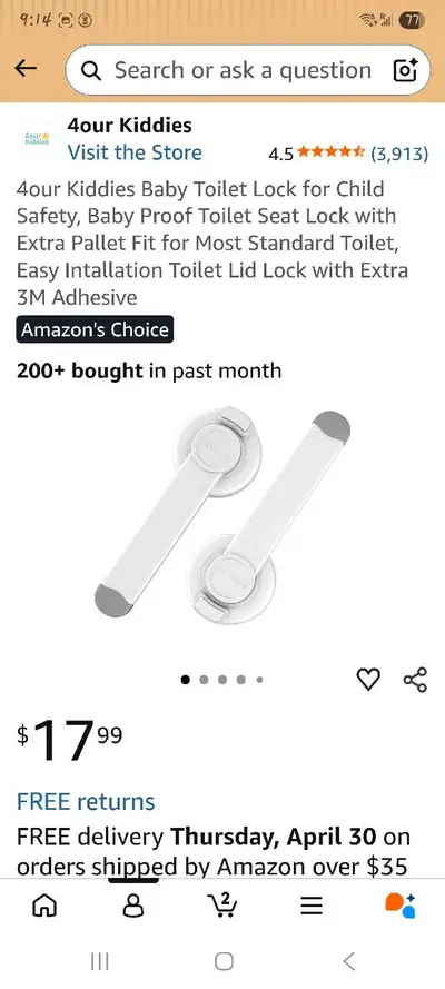 4our Kiddies Toilet Lock, View more