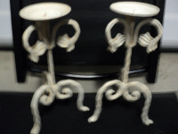 Pair of Wrought Iron Candle Holders - CALLS ONLY PLEASE!