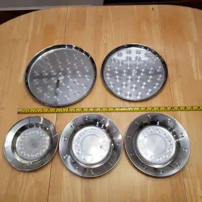 Stainless Steel Trays and Plates Set A – Only $5, View more