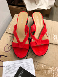NINE WEST RED platform sandals