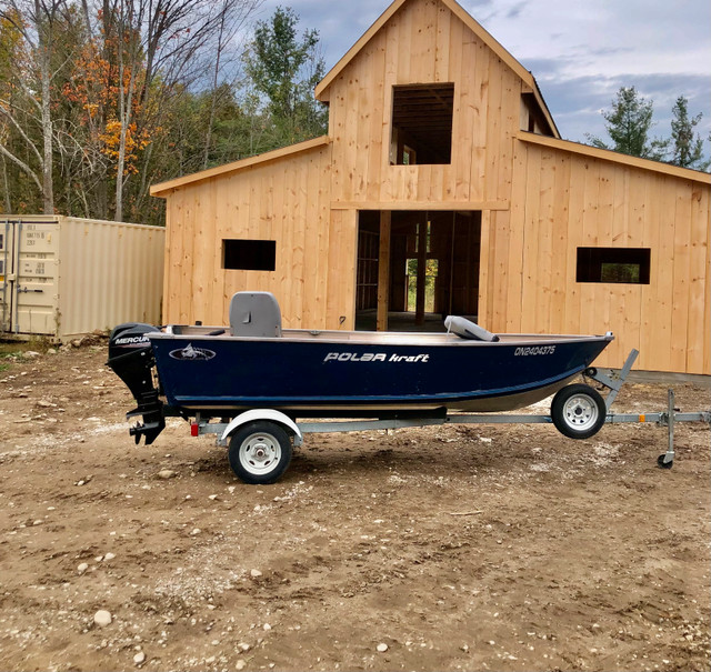 Polarcraft 14ft aluminum fishing boat package  in Powerboats & Motorboats in Barrie