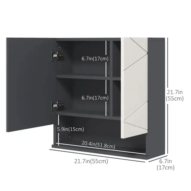 Medicine Cabinet, Wall Mounted Bathroom Mirror Cabinet with Mirr in Home Décor & Accents in Markham / York Region - Image 3