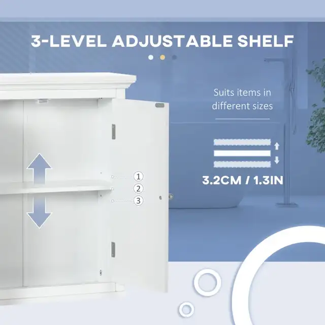 Over Toilet Storage Cabinet, Bathroom Wall Cabinet with Adjustab in Bookcases & Shelving Units in Markham / York Region - Image 7