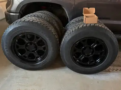 For sale 4 Goodyear Ice winter tires on Vision rims from a 2016 Toyota Tundra TRD Pro. Size 275/65R1...