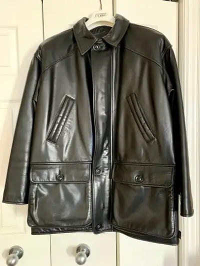 LUXURY LEATHER JACKET, PADDED INTERIOR, WATER & SNOW RESISTANT, View more
