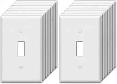 15PCS 1-Gang Toggle Wall Plate, Unbreakable Polycarbonate Single, View more