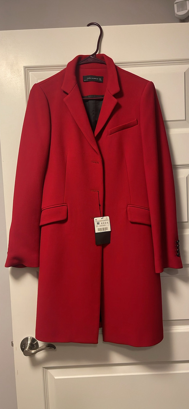 ZARA Women Red Coat BNWT in Women's - Tops & Outerwear in Oshawa / Durham Region