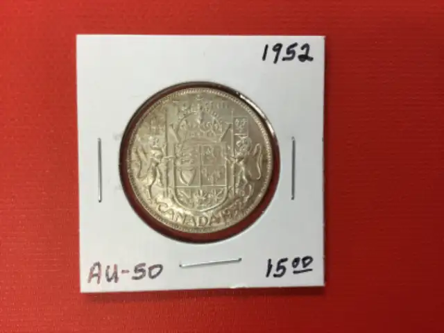 1952 Canada 50 cent       silver coin!!! in Arts & Collectibles in Mississauga / Peel Region - Image 2