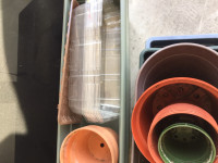 Assorted Clay & Plastic Pots/Containers/Potting Soil